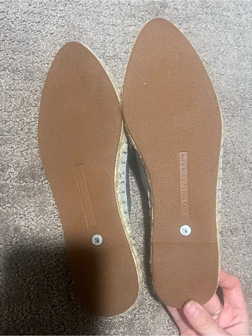 Silver metallic espadrille flats -Avec Les filles size 7 and 1/2 medium